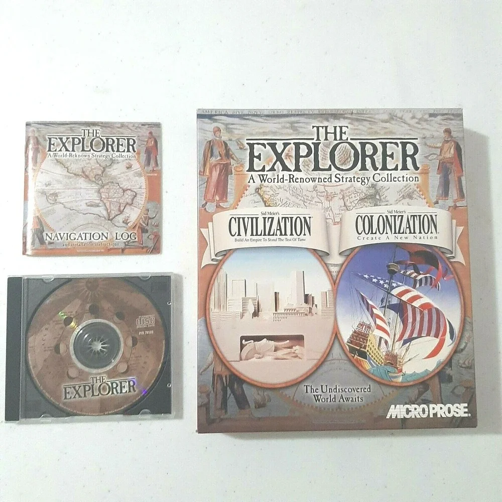 Vintage 90s The Explorer Micro Prose PC‎ CD-ROM Video Game